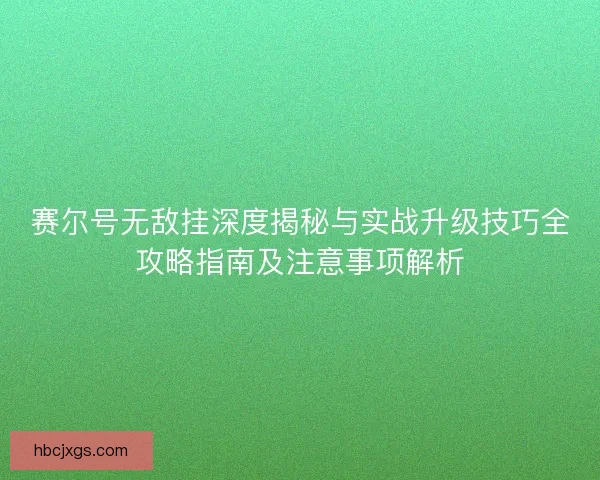 赛尔号无敌挂深度揭秘与实战升级技巧全攻略指南及注意事项解析